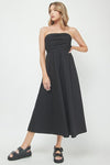 Cotton Maxi Dress - Black-Hand In Pocket