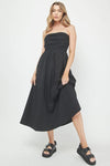 Cotton Maxi Dress - Black-Hand In Pocket