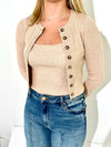 Connor Cardigan and Cami Set - Khaki-Hand In Pocket