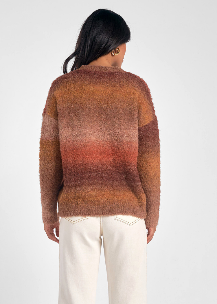 Elan Josie Sweater - Orange Space Dye-***FINAL SALE***-Hand In Pocket