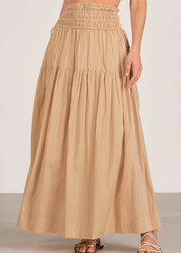 Elan Nikki Maxi Skirt - Taupe-Hand In Pocket
