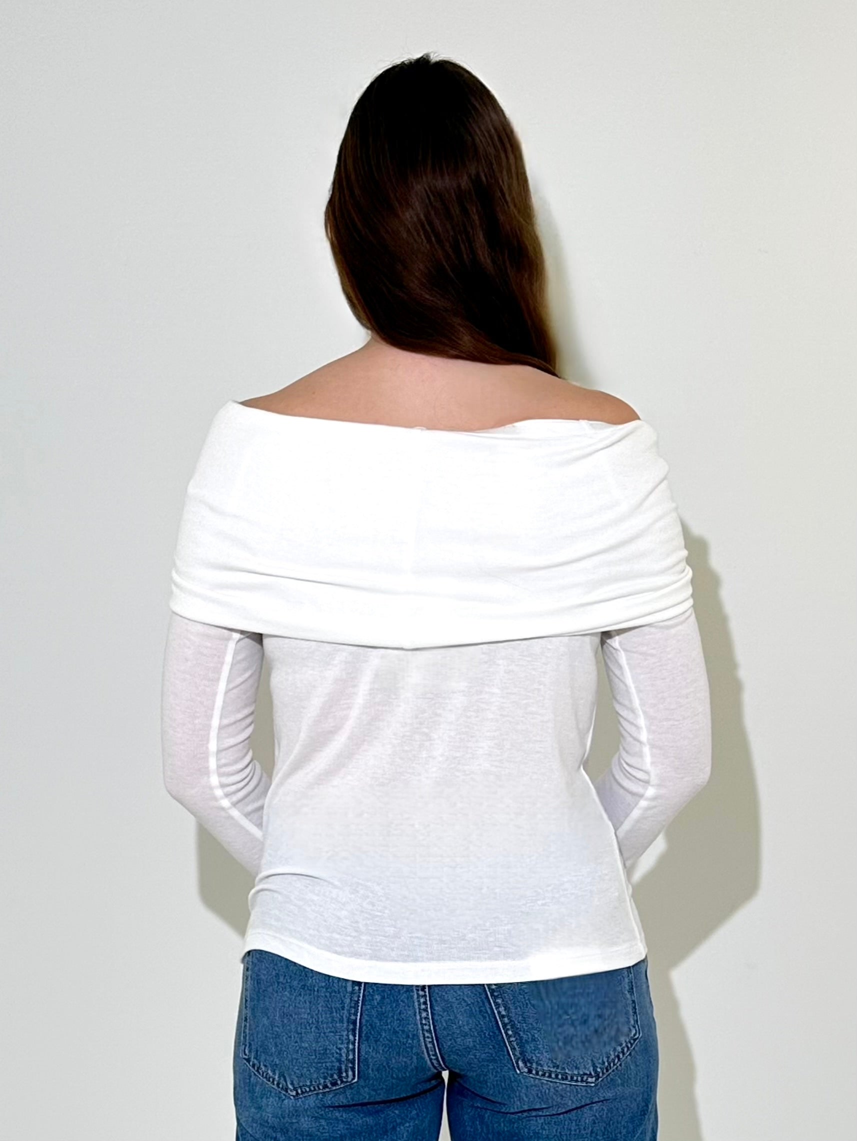 Bobi Off Shoulder Top - White-Hand In Pocket