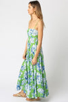 Juniper Floral Dress- Green/ White/ Blue-Hand In Pocket