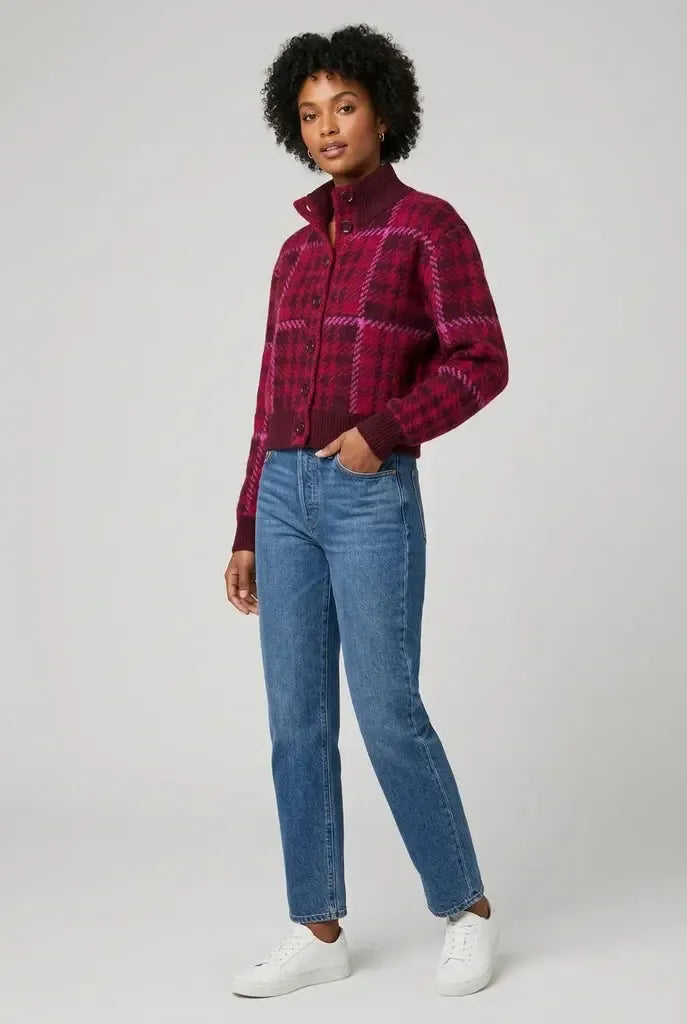RD Style Caesarea Cardigan - Burgundy-Hand In Pocket