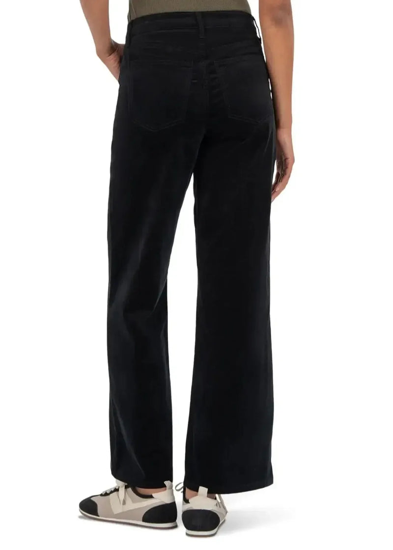 KUT Meg High Rise Fab Ab Wide Leg Corduroy - Black