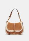 Dolce Vita Rylee Convertible Shearling Crossbody- Rust-Hand In Pocket