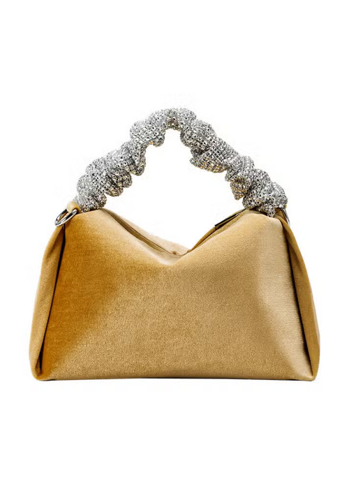 Melie Bianco Estela Velvet Top Handle Bag-Gold ***FINAL SALE***-Hand In Pocket