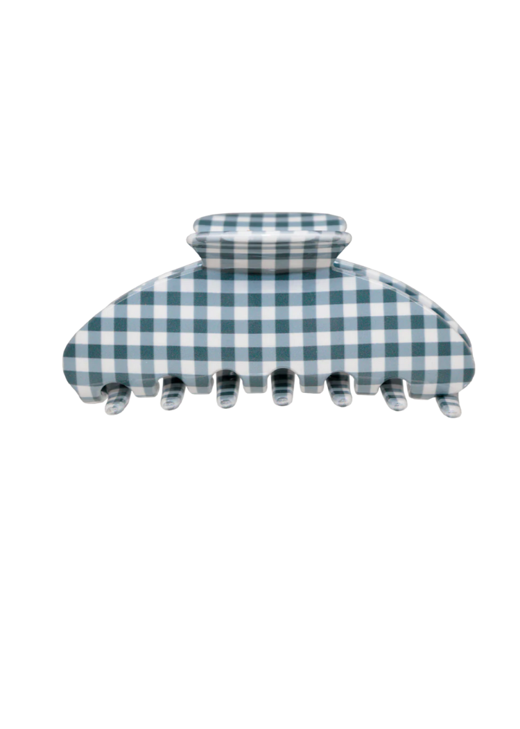 Big Effing Claw Clip - Navy Gingham-Hand In Pocket