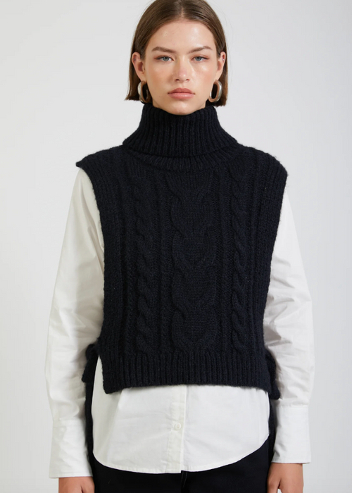 En Saison Waverly Sweater Shirt - Ivory/Black-***FINAL SALE***-Hand In Pocket