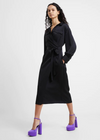 French Connection Harlow Satin Wrap Dress-Black ***FINAL SALE***-Hand In Pocket