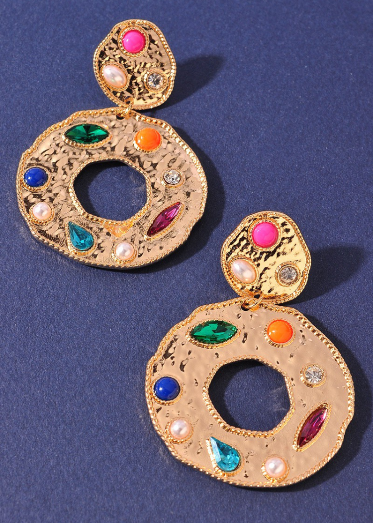 Jewel Circle Charm Earrings ***FINAL SALE***-Hand In Pocket