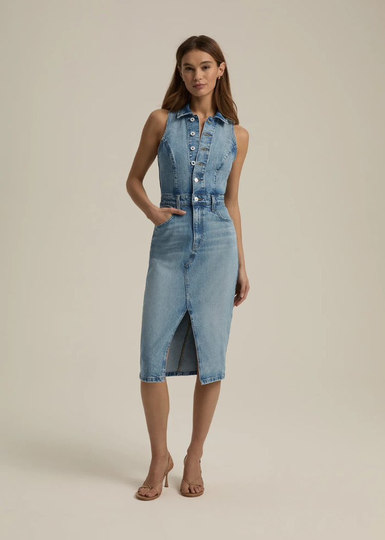 favorite daughter denim dress The Halter City – Hand In Pocket pocket style and a Size:L Tall Ariana Shell Maxi | redroplive:4-3-26