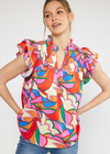 Lindsey Flutter Sleeve Top-Hand In Pocket