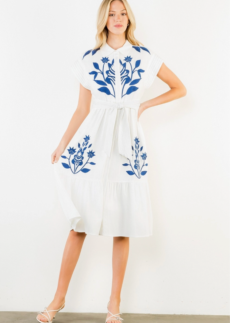 THML Daria Dress - White-Hand In Pocket