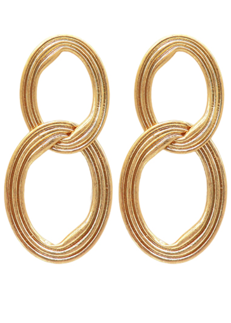 Claire Gold Link Earrings-Hand In Pocket