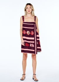 Ciebon Kloe Faux Wrap Mini Dress - Plum Multi-Hand In Pocket