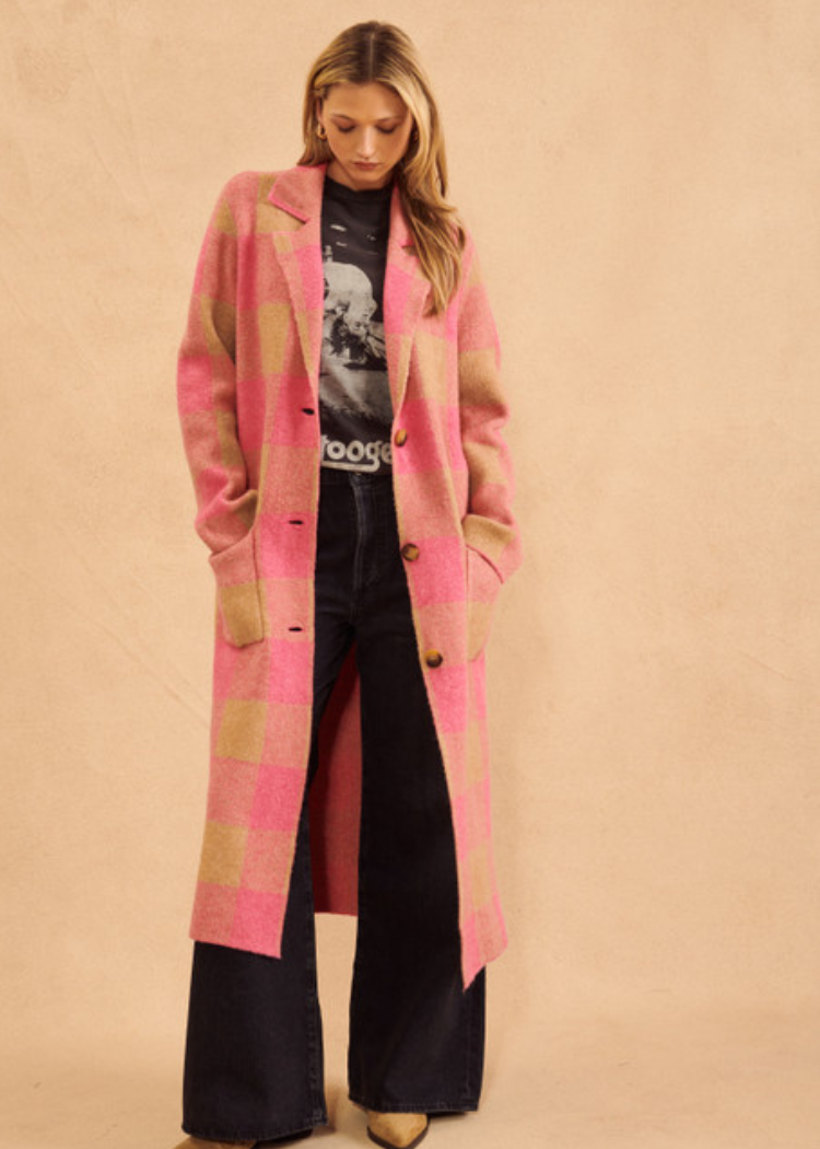 John & Jenn Sven Coat- Raspberry Crumble-Hand In Pocket