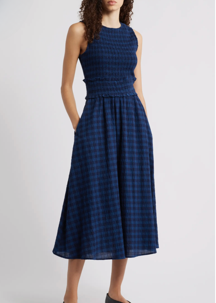 FRNCH Saquarema Dress- Marine-Hand In Pocket