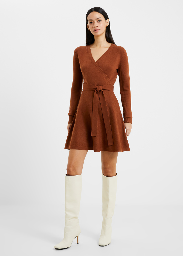 French Connection Babysoft Wrap Mini Dress-Hand In Pocket