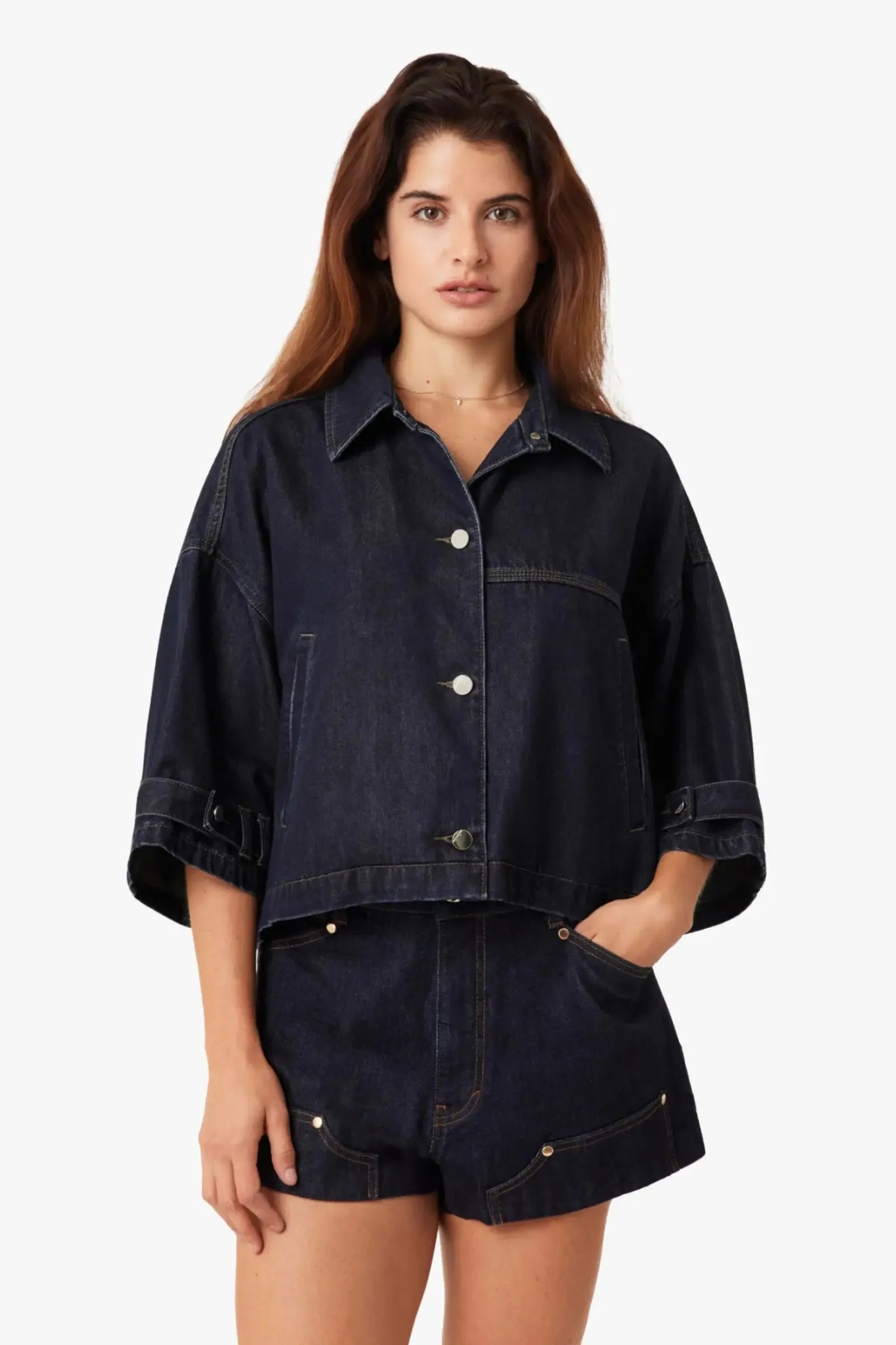Habitual Carrie Utility Short - Rinse-Hand In Pocket