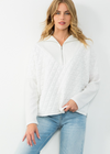THML Jackson Half Zip Sweater - White- ***FINAL SALE***-Hand In Pocket