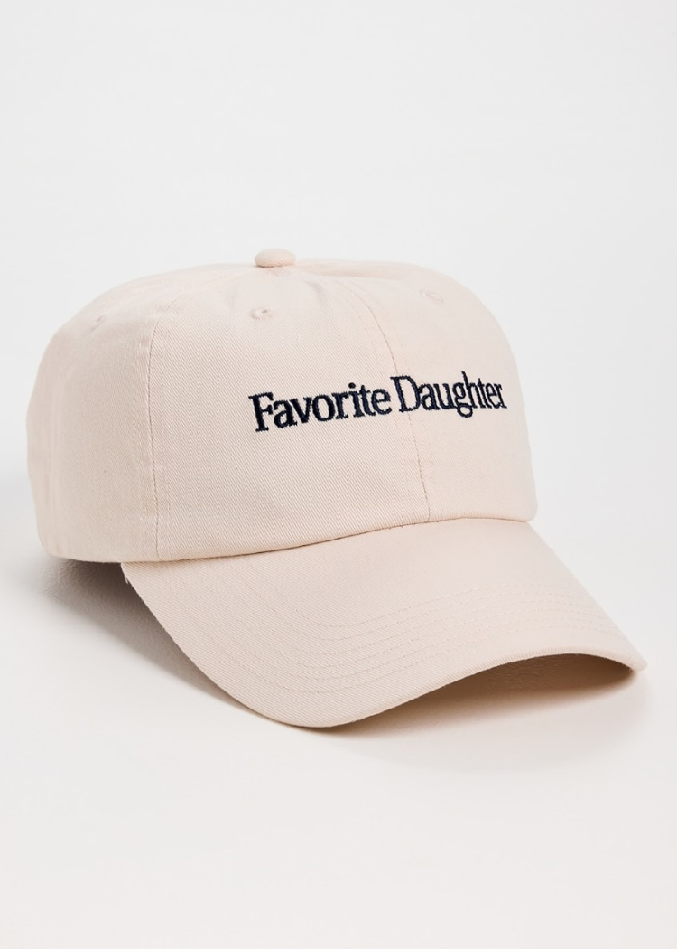 Favorite Daughter Classic Logo Baseball Hat- Khaki-Hand In Pocket