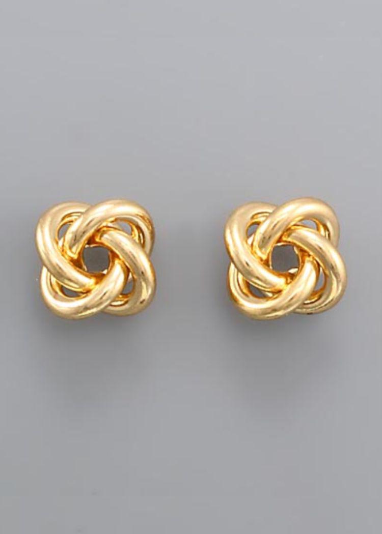 Athena Eternity Knot Earrings- Gold-Hand In Pocket