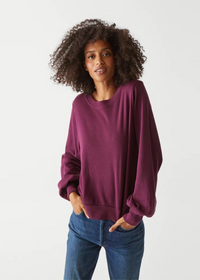 Mac Puff Sleeve Crew Neck - Plum ***FINAL SALE***-Hand In Pocket