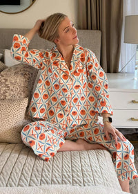 Mersea Over The Moon PJ Set- Zinnias-Hand In Pocket