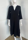 Bobi Raw Edge 3/4 SLV Midi Caftan- Black ***FINAL SALE***-Hand In Pocket