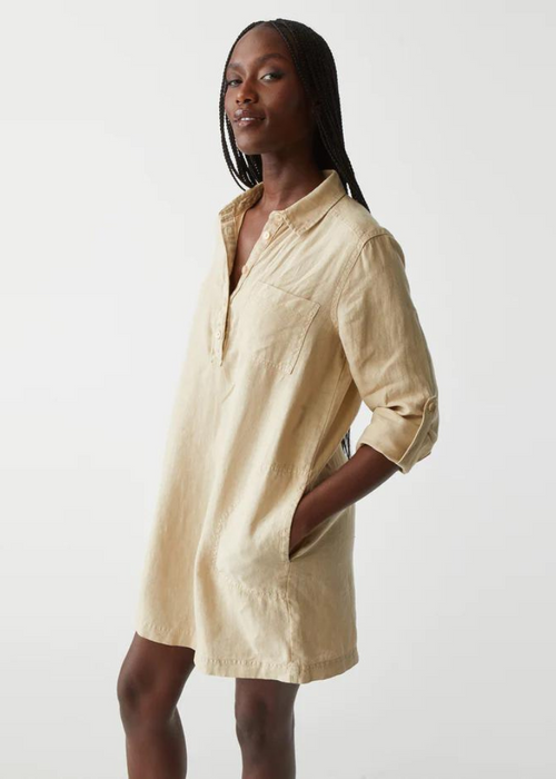 Michael Stars Eleanor Utility Dress - Natural-Hand In Pocket
