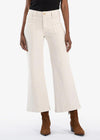 Kut Meg High Rise Wide Leg Double- Ecru-Hand In Pocket