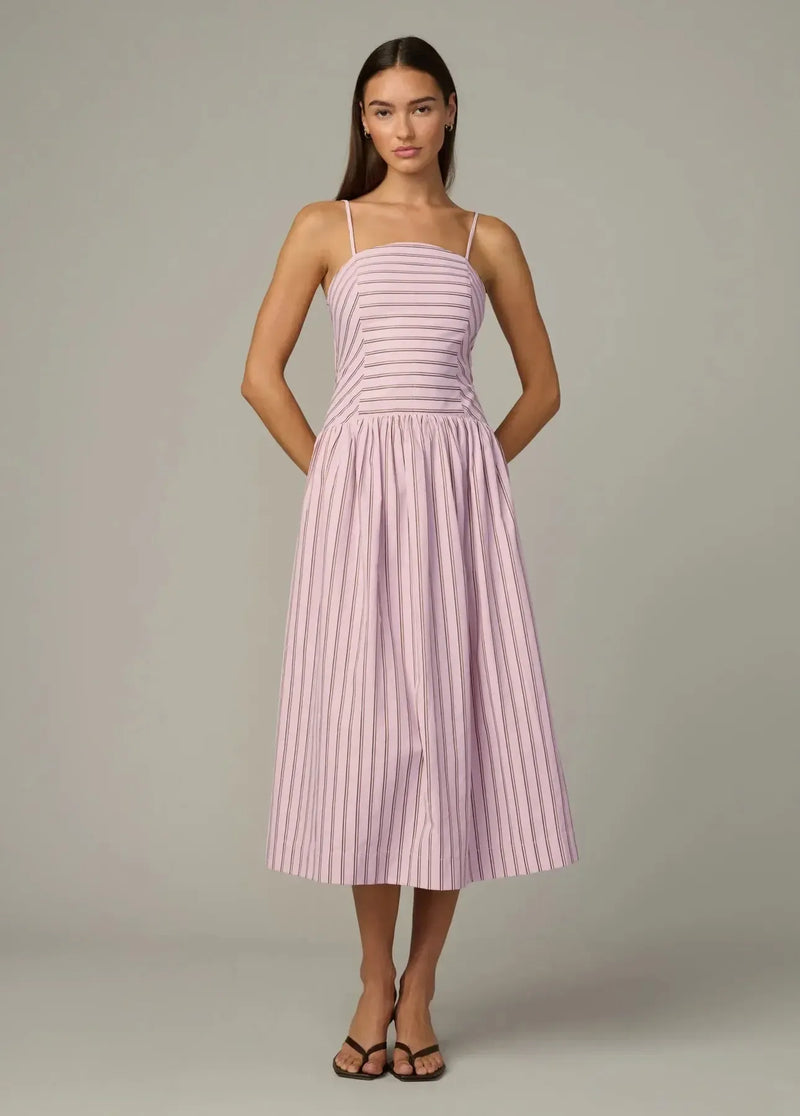 Joe's Jeans Mara Maxi Dress - Blush Pink Stripe-Hand In Pocket
