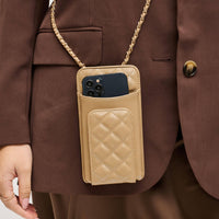 Brianna Cell Phone Crossbody - Polished Natural-Hand In Pocket