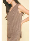 Zoe Sweater Vest- and Skirt Set- Taupe-Hand In Pocket