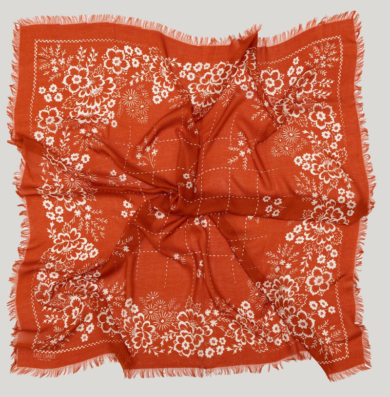 Oversize Fringe Bandana - Field in Chili-Hand In Pocket