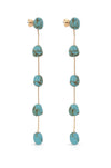 Dripping Turquoise Delicate Drop Earrings: Turquoise with 18k Gold Plating / One Size-Hand In Pocket