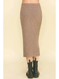 Zoe Sweater Vest- and Skirt Set- Taupe-Hand In Pocket