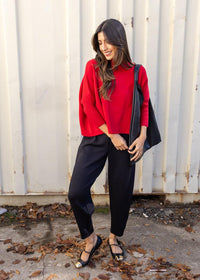 Aja Sweater- Scarlett-Hand In Pocket