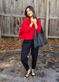 Aja Sweater- Scarlett-Hand In Pocket