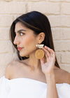 Layne Wedge Rattan Earrings-Hand In Pocket