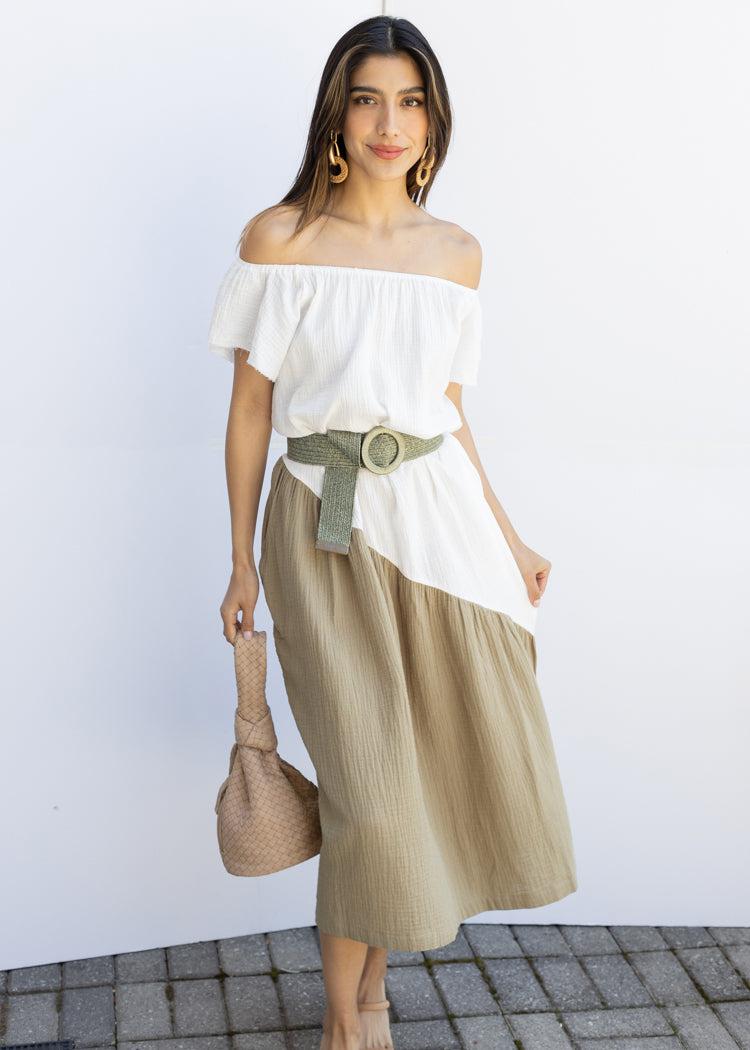 Kerri Color Block Maxi Dress-Hand In Pocket