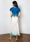 Isla Short Sleeve Ombre Dress-Blue-Hand In Pocket