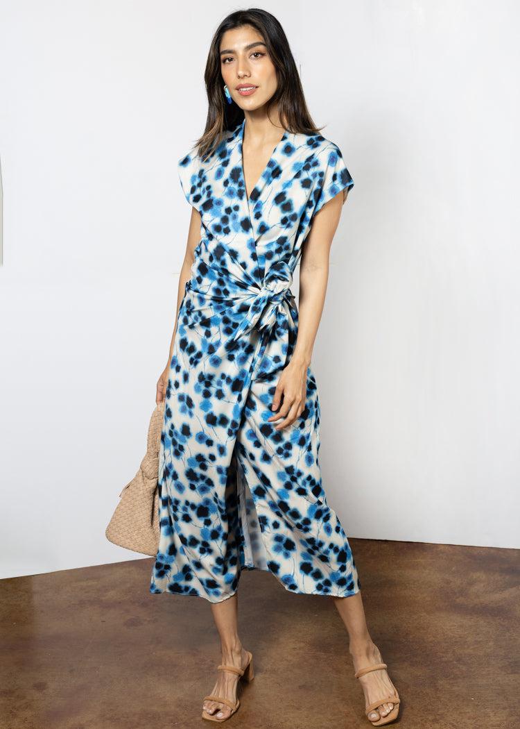 Tristan Floral V-Neck Side Knot Dress ***FINAL SALE***-Hand In Pocket