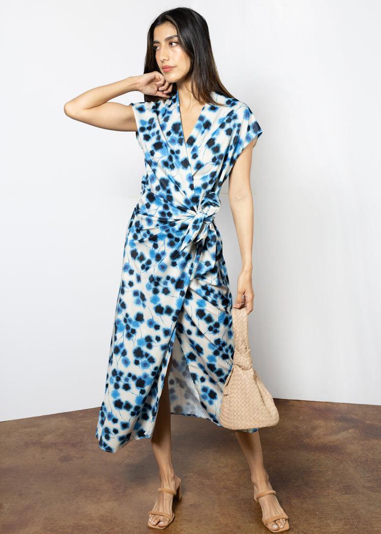 Tristan Floral V-Neck Side Knot Dress ***FINAL SALE***-Hand In Pocket
