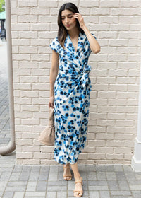 Tristan Floral V-Neck Side Knot Dress ***FINAL SALE***-Hand In Pocket