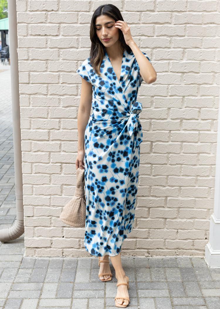 Tristan Floral V-Neck Side Knot Dress ***FINAL SALE***-Hand In Pocket