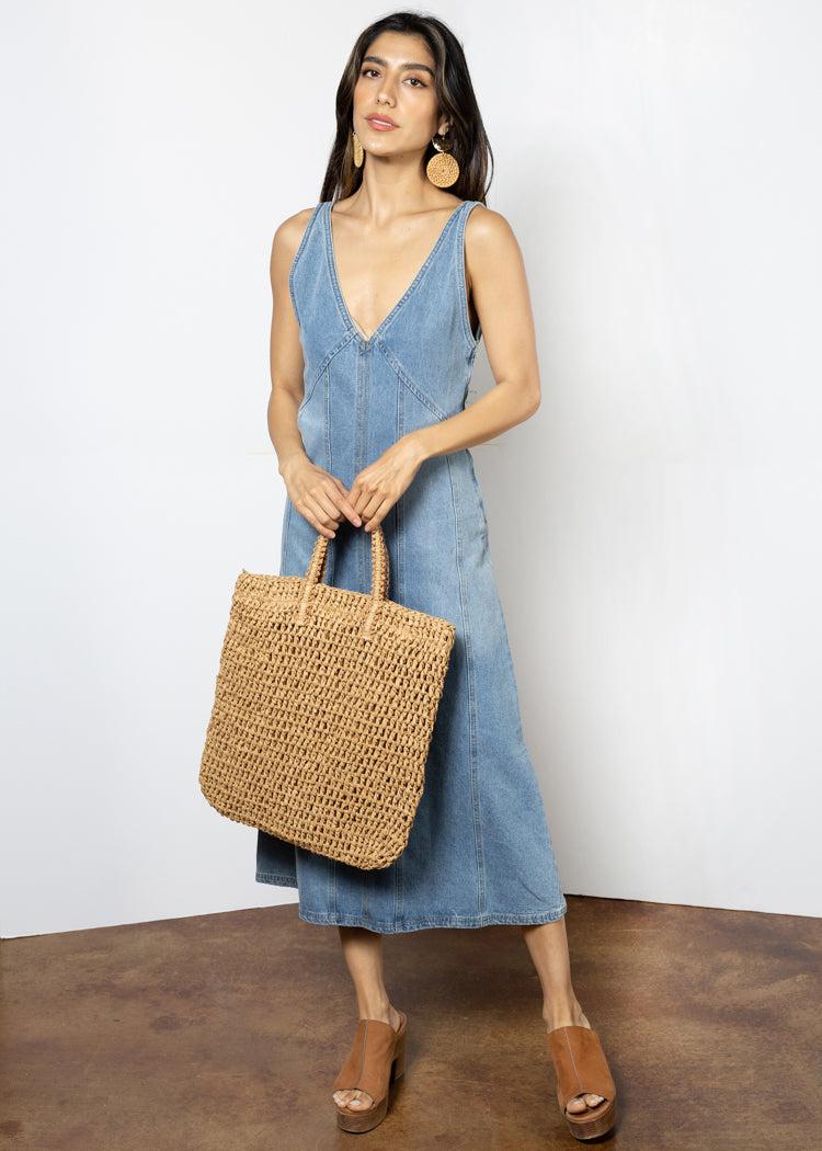 Jessica Denim Midi Dress-Hand In Pocket