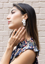 Luna Flower Earring-White-Hand In Pocket