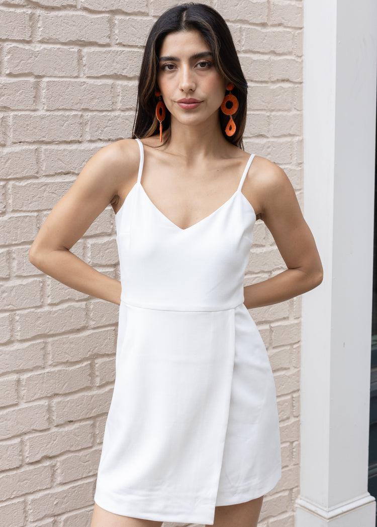 French Connection Whisper V Neck Dress-Hand In Pocket